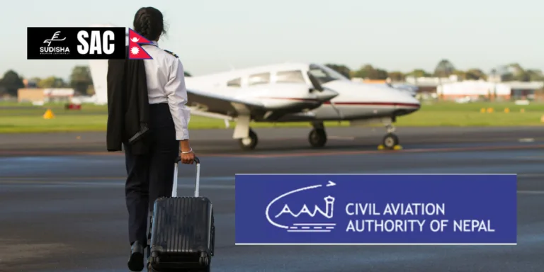 Sudisha Aviation Consultant student Susheel Rasaily standing in front of an aircraft during his Commercial Pilot training at Hillsboro Aero Academy, USA.